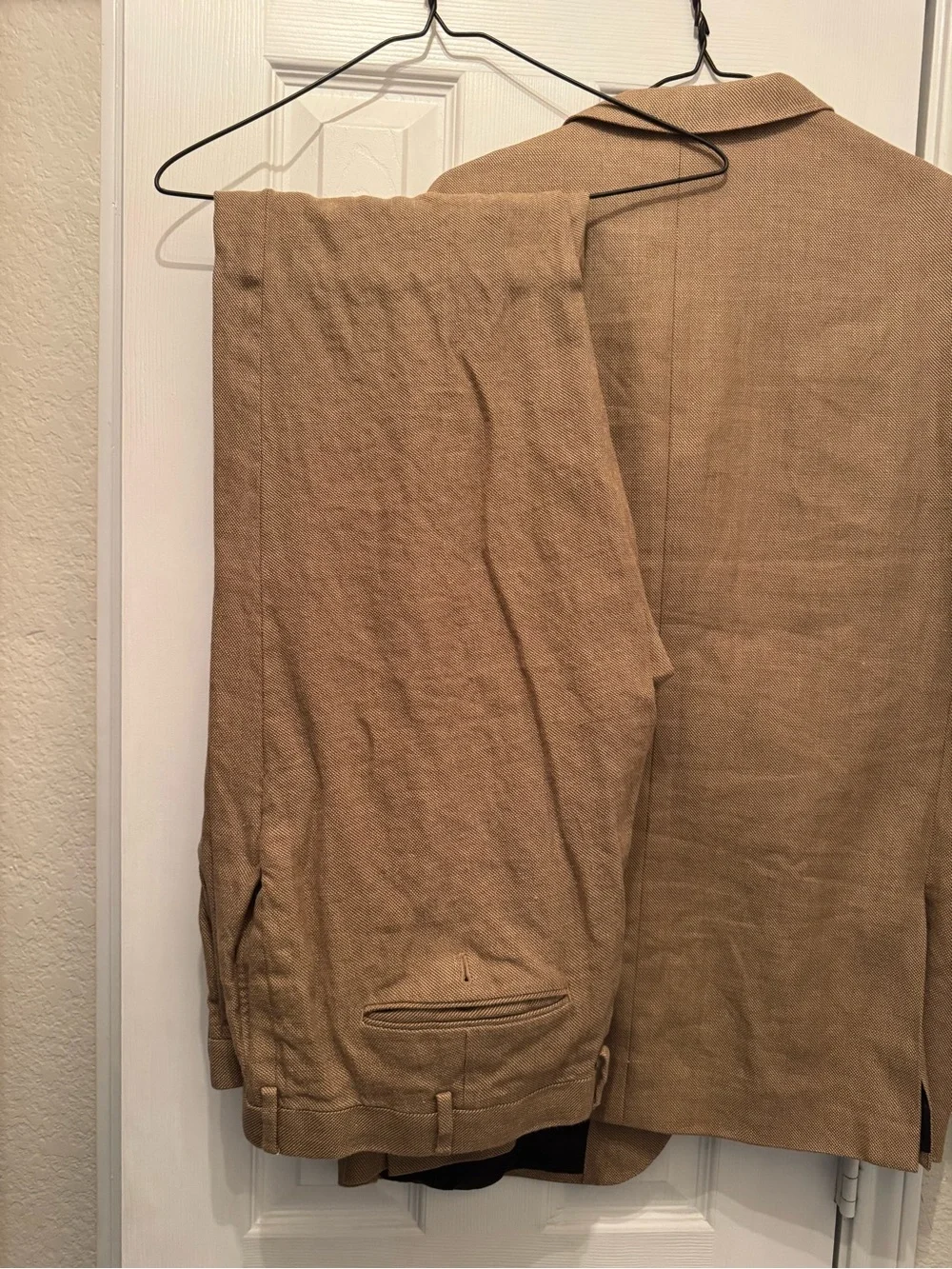 J.Crew Ludlow Men’s Brown Linen Suit 46R W40 L32 + Garment Bag